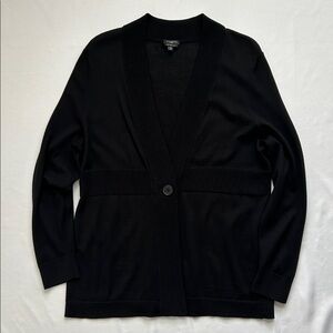 Talbots Petites Pure Merino Wool Cardigan Black XL Petite